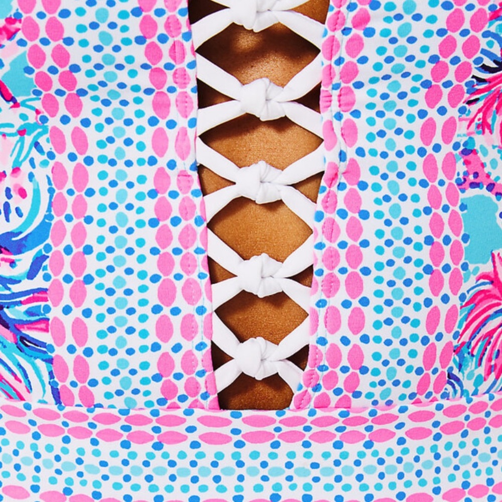 {Lilly Pulitzer} Brand New Caseylee Lattice One-Piece Swimsuit - Picture 7 of 8